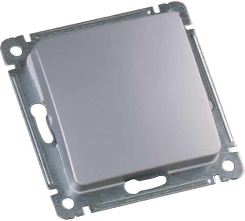 Выключатель скрытой установки, одноклавишный, механизм, цвет серебро  ВС10-411-06  HEGEL