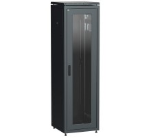 Шкаф сетевой 19" LINEA N 38U 600х600 мм стеклянная передняя дверь, задняя металлическая черный  LN05-38U66-GM  ITK