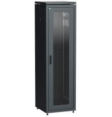 Шкаф сетевой 19" LINEA N 38U 600х600 мм стеклянная передняя дверь, задняя металлическая черный  LN05-38U66-GM  ITK