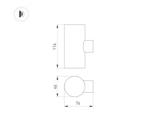 Светильник KT-RAY-WALL-TWIN-R46-2x3W Warm3000 (GR, 24 deg, 24V) (Arlight, IP65 Металл, 3 года)  034137  Arlight