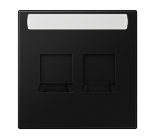 Плата (фиксация защёлкиванием) для двух модулей с полем для надписи; термопласт; черный матовый LS1969-2NAWESWM Jung