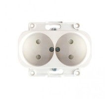 Стокгольм Механизм Розетки 2-местной б/з 10А белый с защ. штор. PROxima  EYR10-102-10  EKF