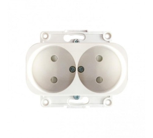 Стокгольм Механизм Розетки 2-местной б/з 10А белый с защ. штор. PROxima  EYR10-102-10  EKF