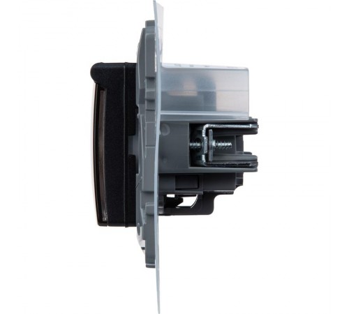 Розетка с заземлением IP44 - Legrand Etika - со шторками с защитной крышкой 16А 250В безвинтовые зажимы - антрацит  672626  Legrand