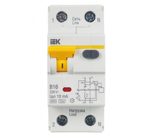 Выключатель автоматический дифференциального тока АВДТ 32 1п+N 16А B 10мА тип A  MAD22-5-016-B-10  IEK