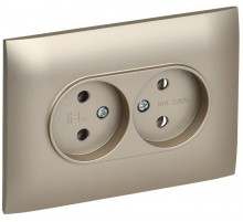 SKANDY Розетка 2-местная без з/к/ш 10А в сб. SK-R10Sh шампань  SK-R20-10-K37-F  IEK