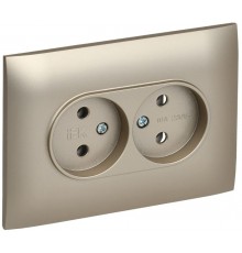 SKANDY Розетка 2-местная без з/к/ш 10А в сб. SK-R10Sh шампань  SK-R20-10-K37-F  IEK