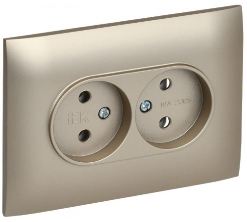SKANDY Розетка 2-местная без з/к/ш 10А в сб. SK-R10Sh шампань  SK-R20-10-K37-F  IEK