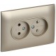 SKANDY Розетка 2-местная без з/к/ш 10А в сб. SK-R10Sh шампань  SK-R20-10-K37-F  IEK