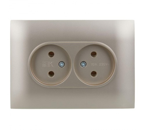 SKANDY Розетка 2-местная без з/к/ш 10А в сб. SK-R10Sh шампань  SK-R20-10-K37-F  IEK