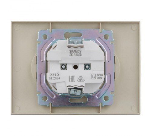 SKANDY Розетка 2-местная без з/к/ш 10А в сб. SK-R10Sh шампань  SK-R20-10-K37-F  IEK