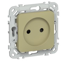 FLITE Розетка без заземления со шторками 10А РСш01-0-ФлО оливковый  FI-R13-10-K26  IEK