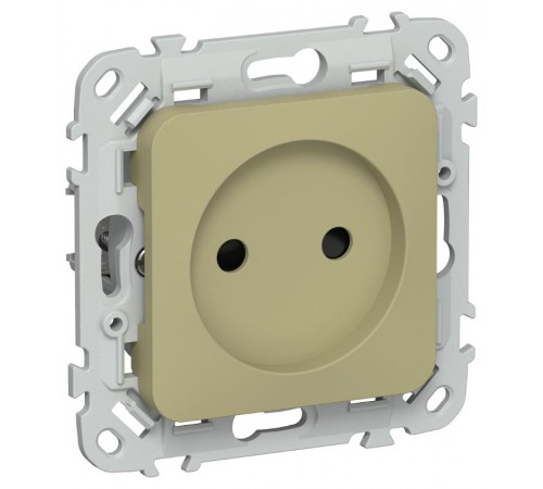 FLITE Розетка без заземления со шторками 10А РСш01-0-ФлО оливковый  FI-R13-10-K26  IEK