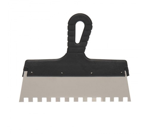 Шпатель фасадный 250 мм зуб 10х10 нержавеющая сталь, пластмассовая ручка  89-0233  REXANT