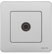 Inspiria Алюминий Розетка телевизионная TV "звезда" С/У 2 дБ 0-2400 мГц без рамки 673852  Legrand