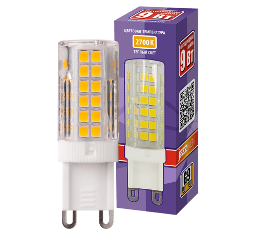Лампа светодиодная LED 9Вт G9 220В 2700К PLED-G9 капсульная  5001039  Jazzway