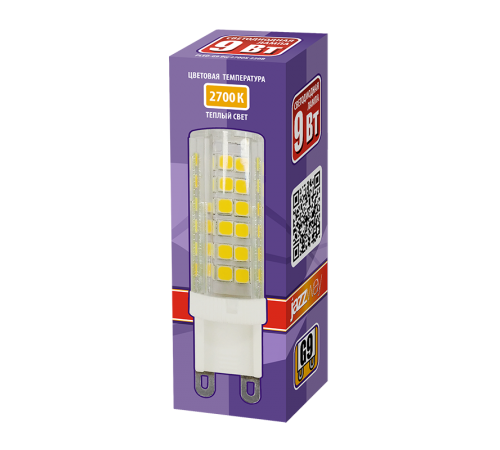 Лампа светодиодная LED 9Вт G9 220В 2700К PLED-G9 капсульная  5001039  Jazzway
