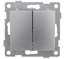 Bravo Выключатель 2кл., СУ , 10А, 250В, серебро  С10В2-004  GUSI Electric