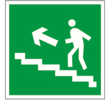 Знак безопасности BL-3015A.E16"Напр. к эвакуац. выходу по лестн. вверх (лев.)"  a12964  Белый свет
