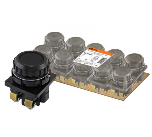 Выключатель кнопочный КЕ 011-У2-исп.1 черный 2з 10A 660B IP40  SQ0753-0003  TDM