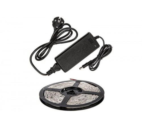 Набор светодиодная лента LS 50СW-60/33-5-AP 60LED 72Вт IP33 6000K холодный белый 5м, адаптер  4690612023076  IN HOME