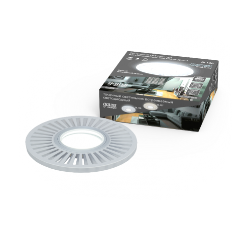 Светильник точечный встраиваемый Backlight BL136 Кругл./узор. Белый, Gu5.3, 3W, LED 4000K  BL136  Gauss
