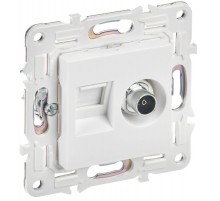 SKANDY Розетка двойная TV+RJ45 кат.5E SK-A14W арктический белый  SK-AK20-1-K01  IEK