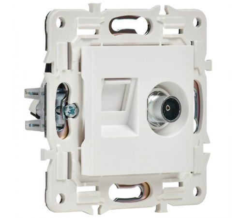 SKANDY Розетка двойная TV+RJ45 кат.5E SK-A14W арктический белый  SK-AK20-1-K01  IEK