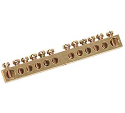 Шина PEN "земля-ноль" 8х12мм 4/1 (4группы/креп по цент)  YNN20-04-100  IEK