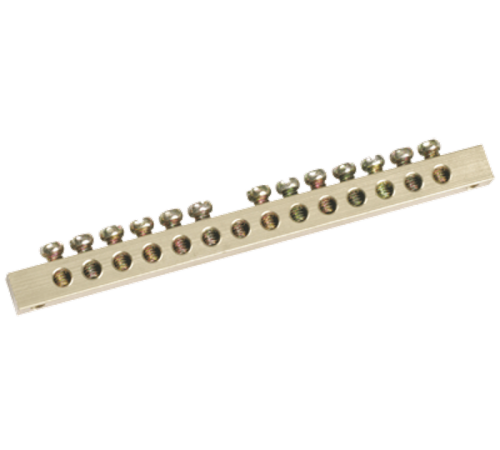 Шина PEN "земля-ноль" 8х12мм 8/1 (8групп/креп по цент)  YNN20-08-100  IEK