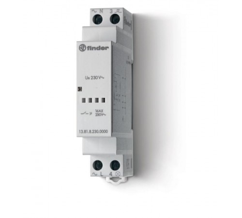 Модульное электронные шаговое реле; 1NO 16A; питание 230В АC; ширина 17.5мм; степень защиты IP20; упаковка 1шт.  138182300000PAS  Finder