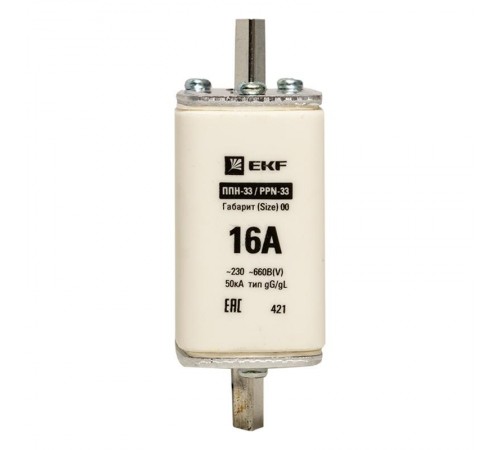 Плавкая вставка ППН-33 160/ 6А габарит 00  fus-33/160/6  EKF