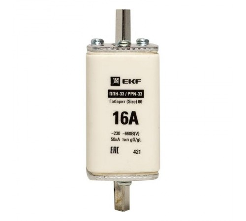Плавкая вставка ППН-33 160/ 6А габарит 00  fus-33/160/6  EKF