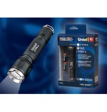 Фонарь рабочий Premium "Iron domination 185 +"  P-ML072-BB Black  алюм, XP-E {Q4} CREE LED, ной короб, 2 х CR123A в/к, черн  05723  Uniel