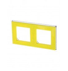 ABB Levit Жёлтый / дымчатый чёрный Рамка 2-ая  3901H-A05020 64W  2CHH015020A6064  ABB