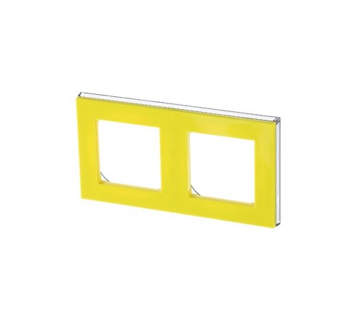 ABB Levit Жёлтый / дымчатый чёрный Рамка 2-ая  3901H-A05020 64W  2CHH015020A6064  ABB