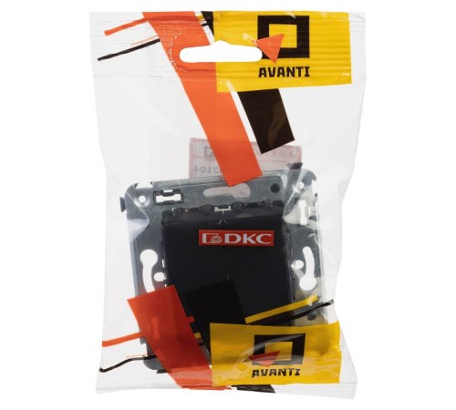 Выключатель двухклавишный в стену, "Avanti", "Черный квадрат"  4402104  DKC