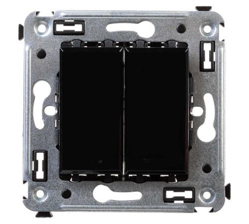 Выключатель двухклавишный в стену, "Avanti", "Черный квадрат"  4402104  DKC