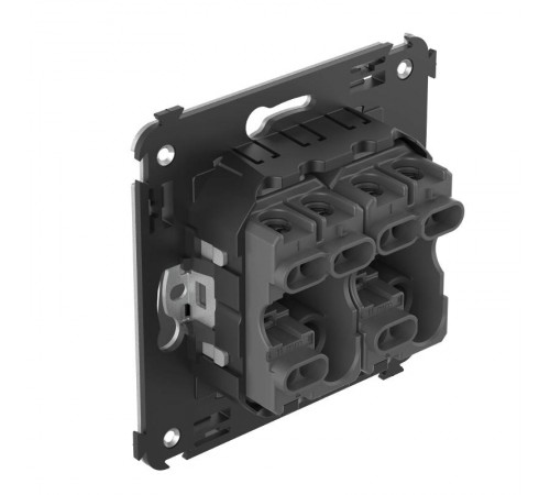 Выключатель двухклавишный в стену, "Avanti", "Черный квадрат"  4402104  DKC