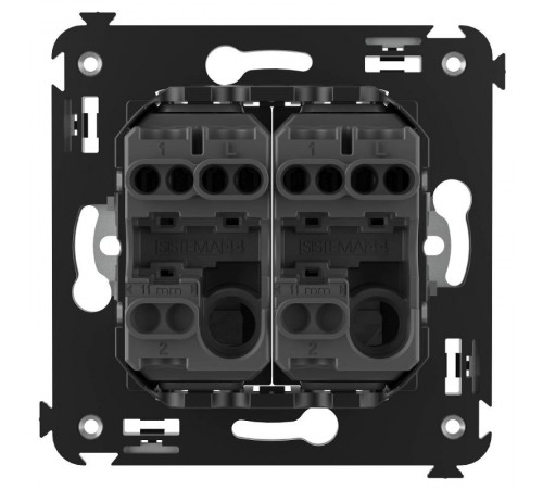 Выключатель двухклавишный в стену, "Avanti", "Черный квадрат"  4402104  DKC