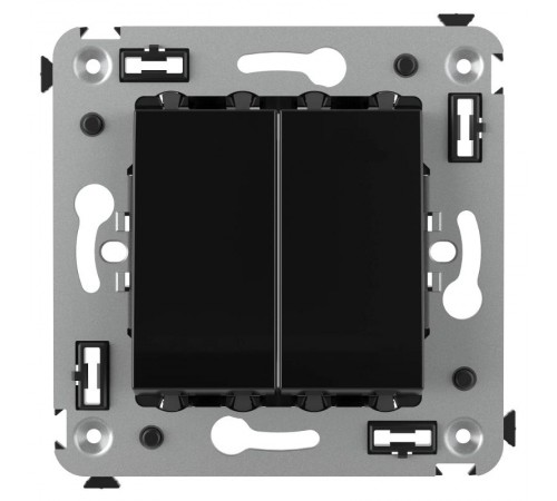 Выключатель двухклавишный в стену, "Avanti", "Черный квадрат"  4402104  DKC