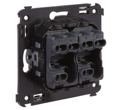 Выключатель двухклавишный в стену, "Avanti", "Черный квадрат"  4402104  DKC