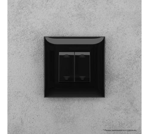 Выключатель двухклавишный в стену, "Avanti", "Черный квадрат"  4402104  DKC
