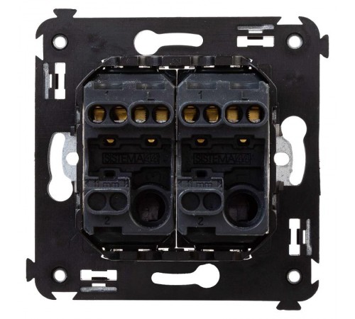 Выключатель двухклавишный в стену, "Avanti", "Черный квадрат"  4402104  DKC