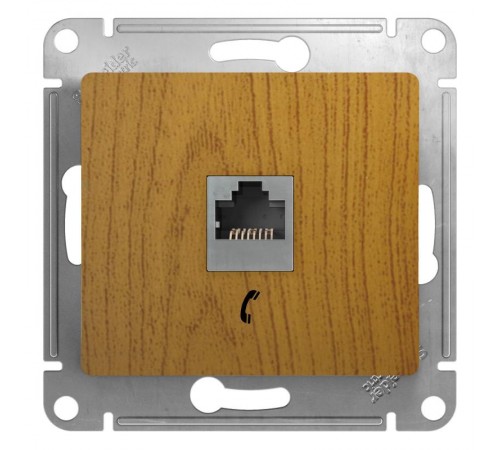 Glossa Дерево Дуб Розетка телефонная RJ11  GSL000581T  SE