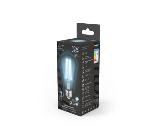 Лампа светодиодная Filament ST64 10W 970lm 4100К Е27  157802210  Gauss