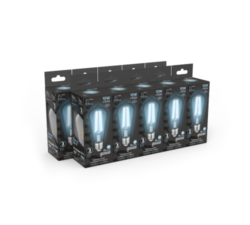 Лампа светодиодная Filament ST64 10W 970lm 4100К Е27  157802210  Gauss