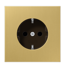 Штепсельная розетка SCHUKO 16А / 250В, пружинные зажимы; металл; латунь classic; Messing  ME1520C  Jung