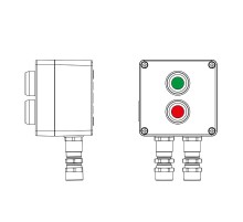 Взрывозащищенный пост управления из алюминия CPE-A-12-(1xP1G(11)-1xP1R(11))-2xKA2MHK(C)1Ex d e IIC Т5 Gb / Ex tb IIIC T95°C Db IP66  2201.121.22.11H 