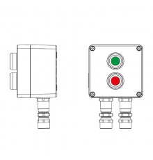 Взрывозащищенный пост управления из алюминия CPE-A-12-(1xP1G(11)-1xP1R(11))-2xKA2MHK(C)1Ex d e IIC Т5 Gb / Ex tb IIIC T95°C Db IP66  2201.121.22.11H 